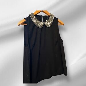 Soprano jeweled beaded collar sleeveless top M Women